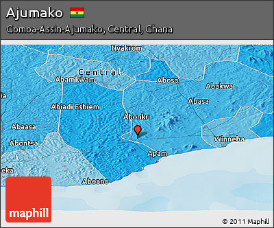 Political Panoramic Map of Ajumako
