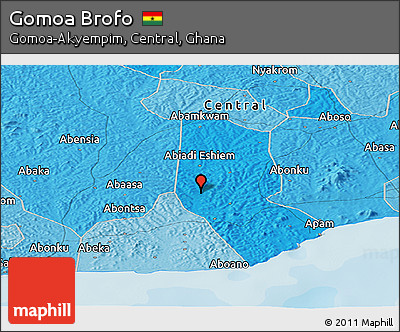 Political Panoramic Map of Gomoa Brofo
