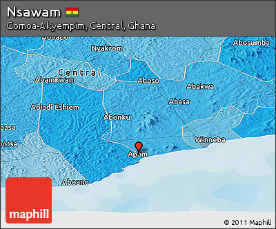 Political Panoramic Map of Nsawam