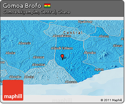 Political Panoramic Map of Gomoa Brofo