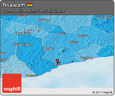 Political Panoramic Map of Nsawam