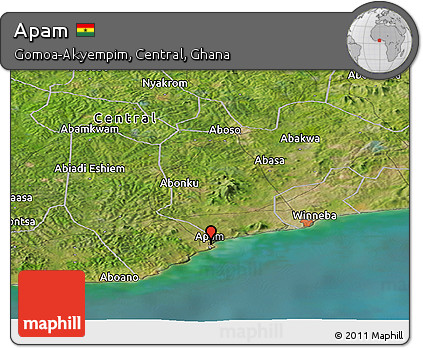 Satellite Panoramic Map of Apam