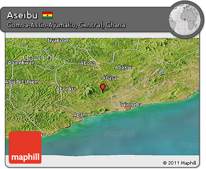 Satellite Panoramic Map of Aseibu