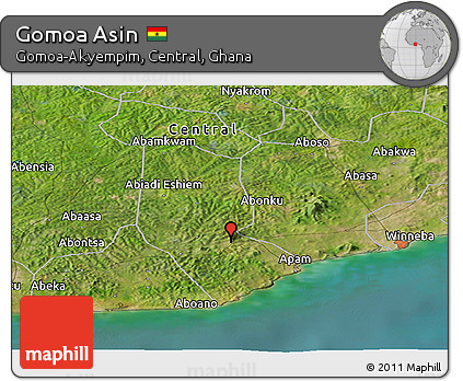 Satellite Panoramic Map of Gomoa Asin