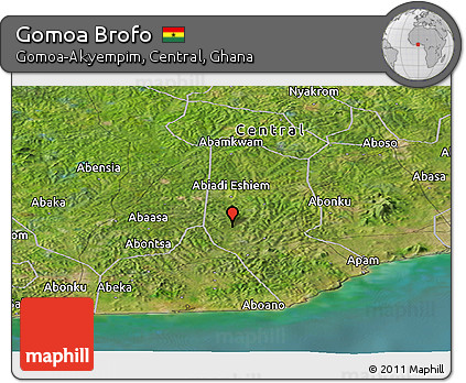Satellite Panoramic Map of Gomoa Brofo