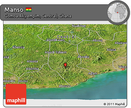 Satellite Panoramic Map of Manso