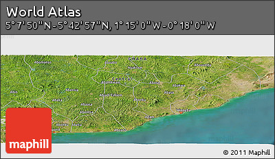 Satellite Panoramic Map of the Area around 5°&nbsp;25'&nbsp;24"&nbsp;N,&nbsp;0°&nbsp;46'&nbsp;30"&nbsp;W