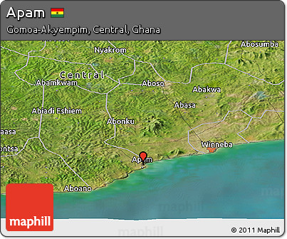 Satellite Panoramic Map of Apam
