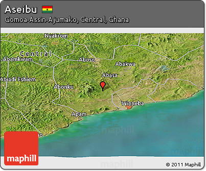 Satellite Panoramic Map of Aseibu