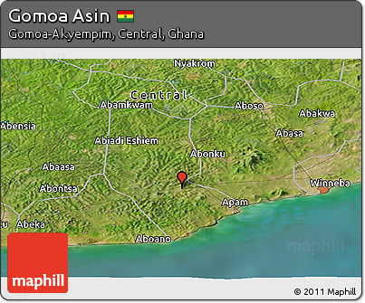 Satellite Panoramic Map of Gomoa Asin