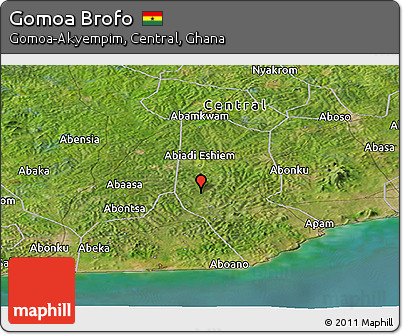 Satellite Panoramic Map of Gomoa Brofo