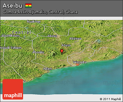 Satellite Panoramic Map of Aseibu