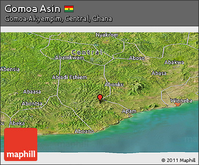 Satellite Panoramic Map of Gomoa Asin