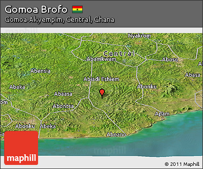 Satellite Panoramic Map of Gomoa Brofo