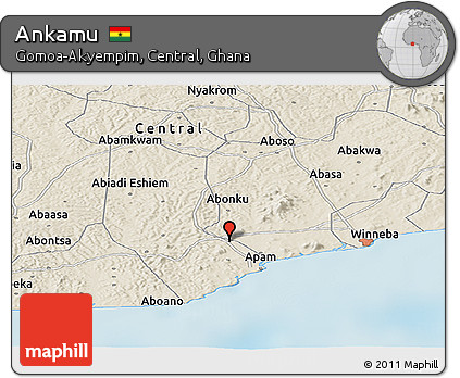 Shaded Relief Panoramic Map of Ankamu