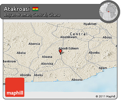 Shaded Relief Panoramic Map of Atakroasi