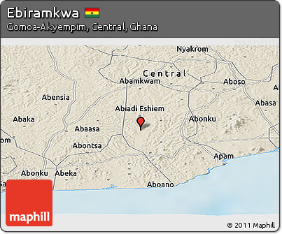 Shaded Relief Panoramic Map of Ebiramkwa