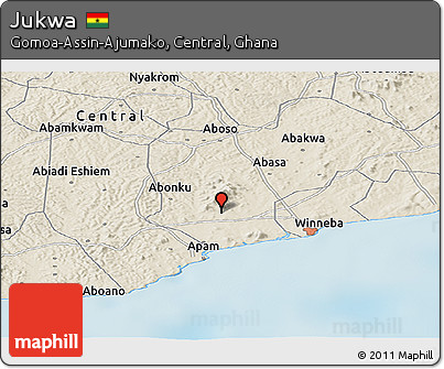 Shaded Relief Panoramic Map of Jukwa