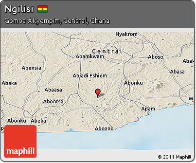 Shaded Relief Panoramic Map of Ngilisi