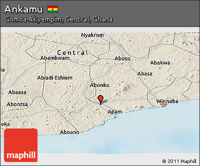 Shaded Relief Panoramic Map of Ankamu