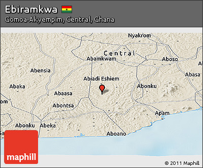 Shaded Relief Panoramic Map of Ebiramkwa