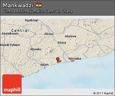 Shaded Relief Panoramic Map of Mankwadzi