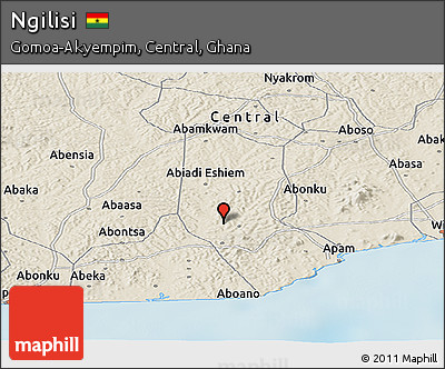 Shaded Relief Panoramic Map of Ngilisi