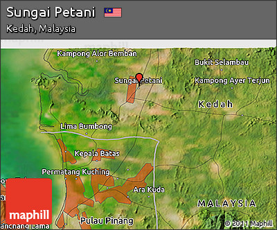Free Satellite 3D Map of Sungai Petani