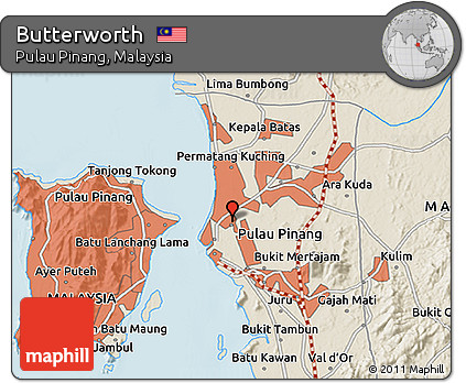 Shaded Relief 3D Map of Butterworth