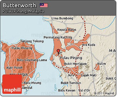 Shaded Relief 3D Map of Butterworth