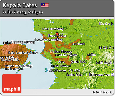 Physical Panoramic Map of Kepala Batas