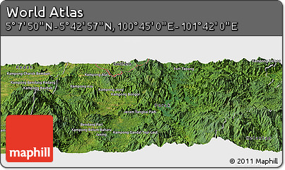 Satellite Panoramic Map of the Area around 5° 25' 24" N, 101° 13' 29" E