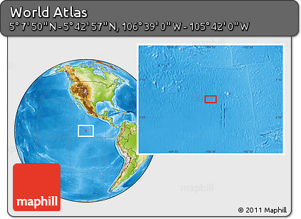 Physical Location Map of the Area around 5° 25' 24" N, 106° 10' 30" W