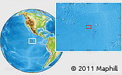 Physical Location Map of the area around 5° 25' 24" N, 106° 10' 30" W