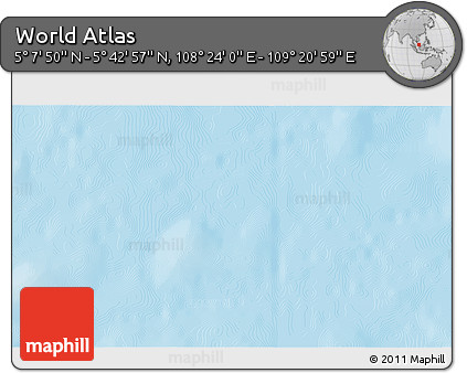 Physical 3D Map of the Area around 5° 25' 24" N, 108° 52' 30" E