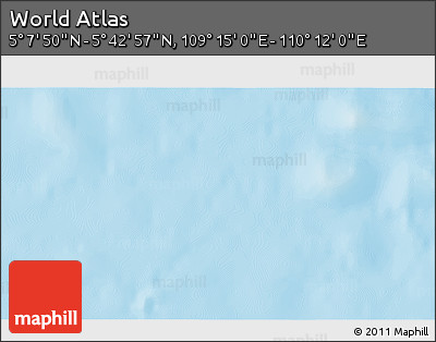 Physical 3D Map of the Area around 5° 25' 24" N, 109° 43' 29" E