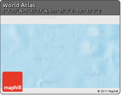 Physical 3D Map of the Area around 5° 25' 24" N, 109° 43' 29" E