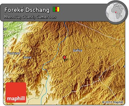 Physical 3D Map of Foreké Dschang