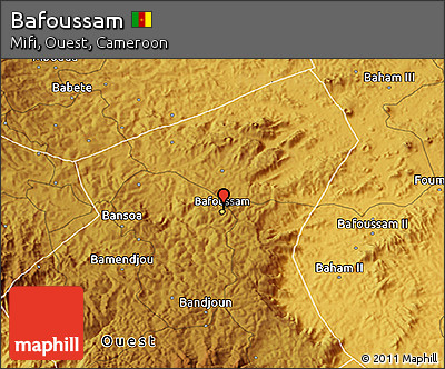 Physical 3D Map of Bafoussam