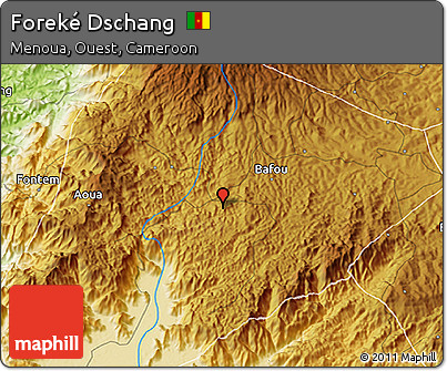 Physical 3D Map of Foreké Dschang