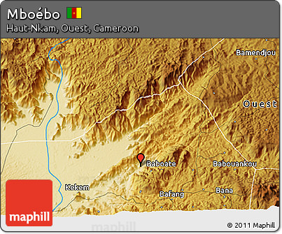Physical 3D Map of Mboébo