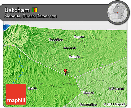 Political 3D Map of Batcham