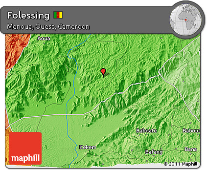 Political 3D Map of Folessing