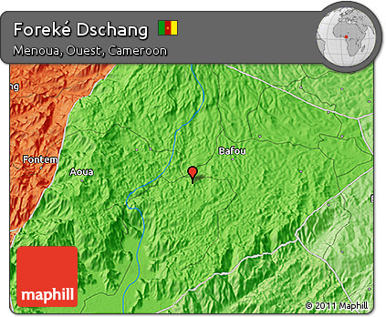Political 3D Map of Foreké Dschang