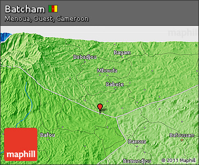 Political 3D Map of Batcham