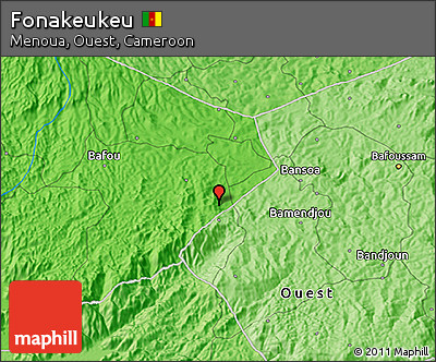 Political 3D Map of Fonakeukeu