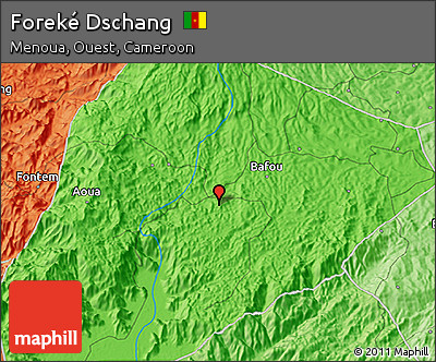 Political 3D Map of Foreké Dschang