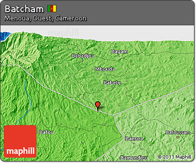 Political 3D Map of Batcham