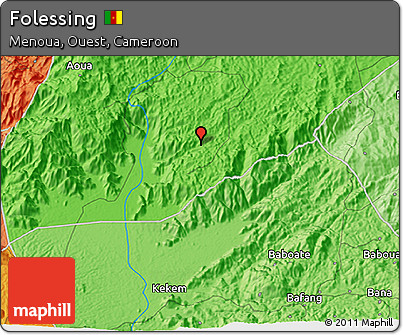 Political 3D Map of Folessing