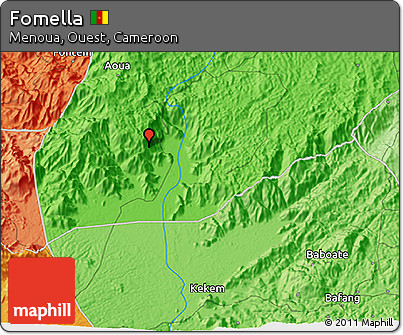 Political 3D Map of Fomella